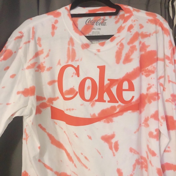 Long sleeve Coca Cola tye dye red tee - Picture 2 of 3